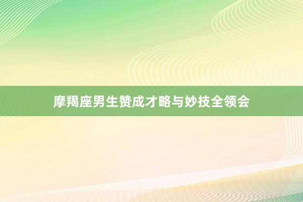 摩羯座男生赞成才略与妙技全领会